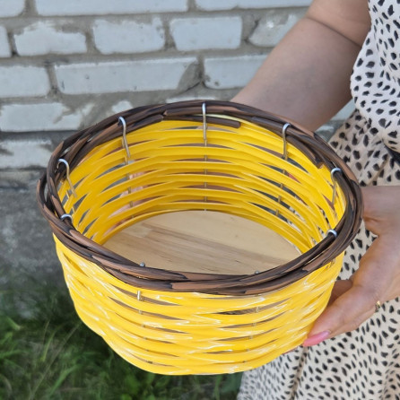 10 штук. Плетёная корзинка Д18 "Маленькая желток"