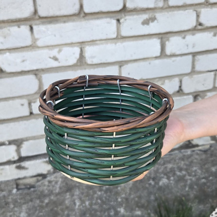 10 штук. Плетёная корзинка Д18 "Маленькая зелёная"